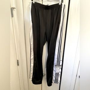 Adidas wide leg snap side track pants